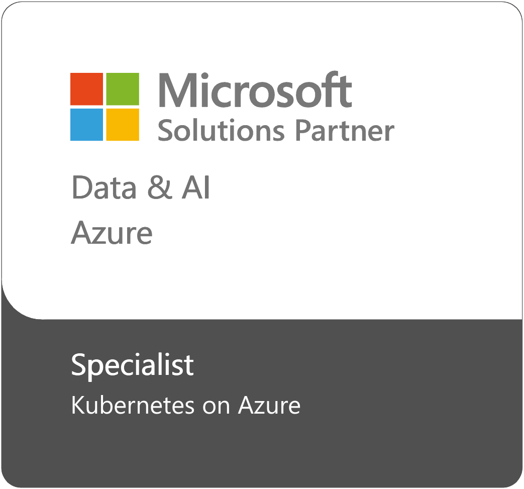Logo Microsoft Solution Partner Data & AI mit Specialisation Kubernetes on Azure