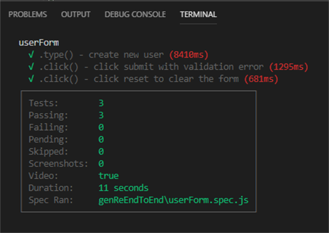 Screenshot Cypress e2e Testing im Headless Mode