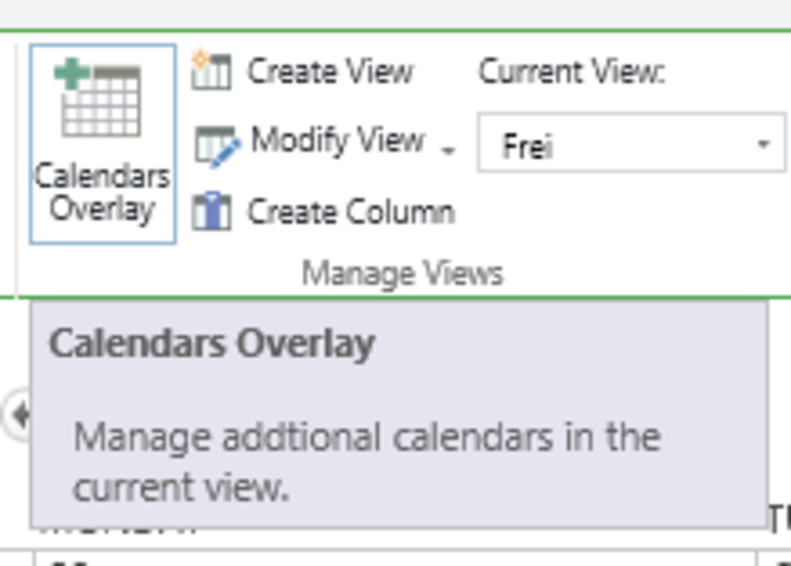 Screenshot Kalender Einstellungen Overlay